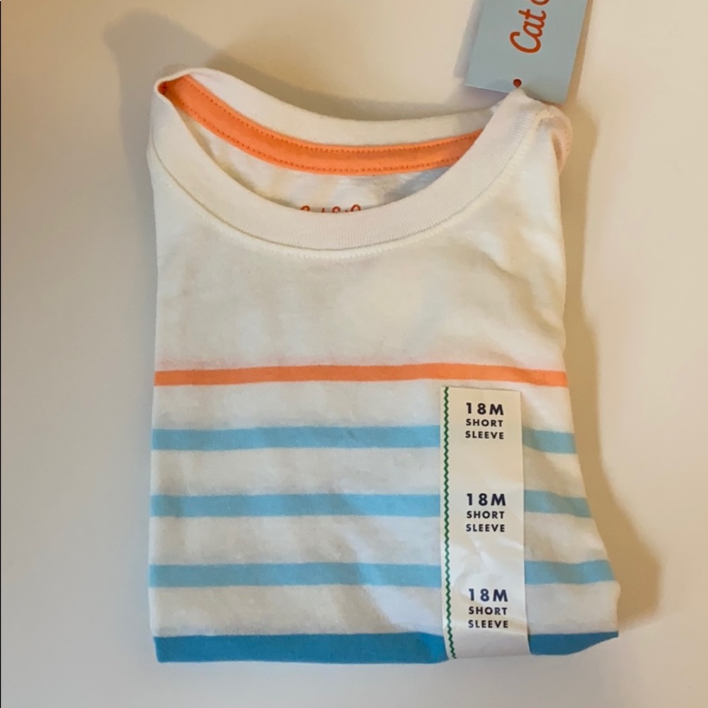 ⭐️ NWT Kids Cat & Jack Striped Tee - Sz 18 Months - Picture 7 of 7